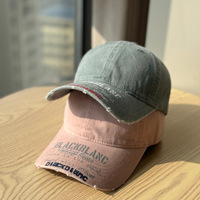 Casquette en coton pour femme, style 'Dad Hat', brodée, en coton lavé, à calotte souple et visière large, vente en gros