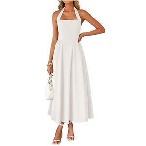 2025 vêtements pour femmes transfrontaliers du commerce extérieur européen et américain pour <span class=keywords><strong>Amazon</strong></span> robe sans manches à col licou vente chaude - Product Image 5