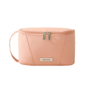 Bolsa de Cosméticos Beenlove, Gran Apertura, Organizador de Viaje Portátil para Brochas de Maquillaje y Artículos de Aseo, Color Rosa - Product Image 1