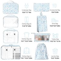 Personnalisé 8 Pcs-set Vêtements Bagages Sac Léger Tri Sac De Rangement Portable Voyage Compression Organisateur Sac