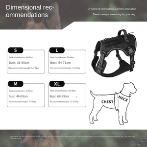 Chaleco táctico reflectante para mascotas, arnés para perros, cuerda de tracción, juego de correa de nailon, botón acolchado, entrenamiento al aire libre grande a prueba de explosiones - Product Image 3