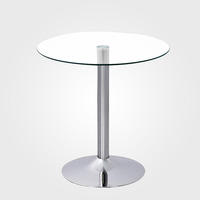 Vente chaude Pas Cher Moderne Pieds En Métal Table À Manger Ronde Table Basse Tables En Verre Meubles De Maison Transparents Table De Salon