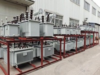 Transformateur triphasé immergé dans l'huile à construction robuste 10KV-480V 50/60Hz refroidi par radiateur pour projet de réseau électrique