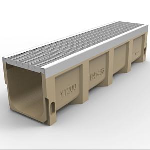 Grondaia di scarico per grondaia in resina resistente alla corrosione U200 con copertura in acciaio inossidabile - Product Image 1