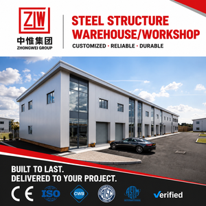 Atelier préfabriqué en structure métallique de style industriel Zhongwei, installation <span class=keywords><strong>facile</strong></span>, conception gratuite, garantie de plus de 5 ans - Product Image 1
