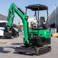 Miniexcavadora HT-18 1.8T de Alta Gama con Diseño sin Cola, Profundidad Máxima de Excavación de 2580 mm, Máquina para Movimiento de Tierras