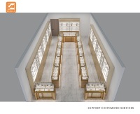 Armoire en MDF en acier inoxydable et verre pour décoration de bijouterie Comptoirs d'éclairage LED et vitrines avec luminaires