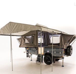 Autocaravana <span class=keywords><strong>Pequeña</strong></span> de Lujo MOLIN <span class=keywords><strong>4x4</strong></span>, <span class=keywords><strong>Caravana</strong></span> Todoterreno, Remolque de Viaje de Aluminio Gris, Capacidad de Carga de 1600 kg, 4600x1820x1460 mm - Product Image 1