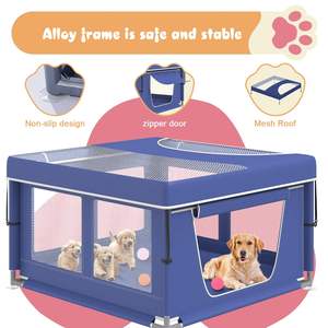 Hondenbox <span class=keywords><strong>Puppy</strong></span> Box Met Poort Voor <span class=keywords><strong>Puppy</strong></span> 'S, Katten, Kleine En Middelgrote Honden, Kinderbox Met Dak Voor Buitenshuis En Binnenshuis - Product Image 4