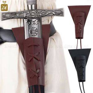 Envío Rápido: Funda de Espada de Cuero PU Clásica con Diseño de Fantasmas y Esqueletos, para Daga, Espada de Caballero, Cinturón de Disfraz, Halloween, Festividades, con Grabado - Product Image 2