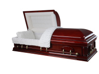 Ataúd de Lujo para Entierro, Servicios Funerarios para Adultos, Madera de Álamo Blanca Hecha a Mano, Forro Suave, Asas Cromadas, Ataúdes Conmemorativos Premium