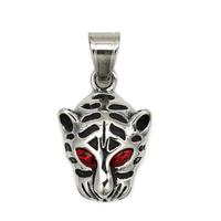 Collier et Pendentif Léopard en Acier Inoxydable avec Zircons Verts, Rouges et Bleus, Bijoux Hip Hop Tendance, Chaîne et Porte-clés
