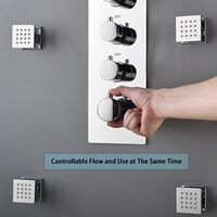 Robinet thermostatique 3 fonctions à bouton-poussoir, mitigeur de douche en laiton, commande de déviateur encastré, finition chromée
