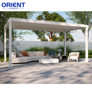 Tenda da Sole Motorizzata Moderna Contemporanea Reversibile con Motore, Cinghia Luminosa, Tetto Mobile, per Esterni, Giardino, in Alluminio, con Palo - Product Image 4