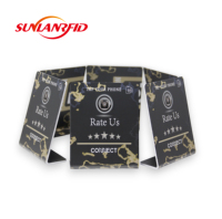 Material de PVC personalizado NFC Tap Card Stand 13,56 MHz Review Menu Stand para Google Bus Ratings Acrílico personalizado para revisiones NFC