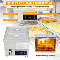 Matériel de restauration pour restaurants, bain-marie électrique 3 bacs pour garder les aliments au chaud