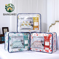 Ensemble de literie 6 pièces en coton doux au toucher avec rideaux assortis, imprimé floral, taille King Size, comprenant couette et draps