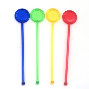 Customizable Logo Printed Round Disc Head Promotional Drink Stirrer Tableware with Personalized Design
