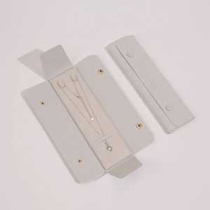 EQ Custom Logo Luxury Microfiber Fashionable Printed Square Rectangle Hasps Necklace Earring <b>Ring</b> <b>Storage</b> Jewelry Bag Wholesale - Product Image 4