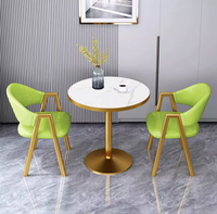 Petite table ronde pour la maison, table basse pour balcon, table de réception de bureau, table de négociation avec 2 chaises