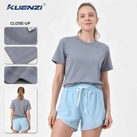 Camiseta de Mujer Kuenzi de Algodón Mercerizado con Nitrógeno Líquido, Personalizada con Logotipo, Cuello Redondo, Manga Corta, 100% Algodón, 225GSM