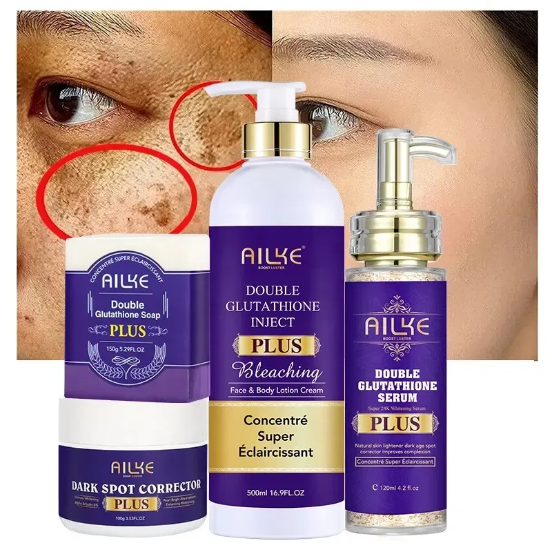 Oem Kit de crème visage éclaircissante à la vitamine C sérum Aha ensemble de soins de la peau du visage ensemble de soins biologiques végétaliens pour la peau noire