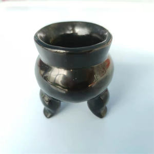 Tallado a mano tamaño de Palma, cristal Natural dorado, obsidiana, bruja, caldero para curación - Product Image 3