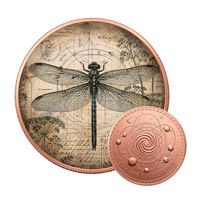 Pièce de monnaie ronde en cuivre fin 999 de 1 OZ, style vintage antique, thème animaux sauvages, pour collection de loisirs