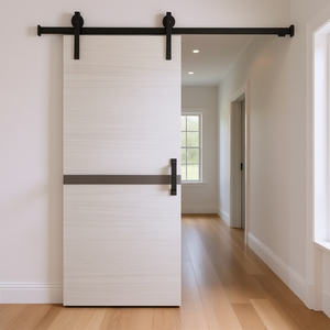 Porte coulissante intérieure CRAZY ELF moderne style grange 36 x 80 en mélamine avec kit de rails - Product Image 2