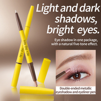 Pensil & Kuas Eyeshadow Shimmer Dua-dalam-Satu Custom OEM Tahan Air, Eyeshadow Stick Mutiara