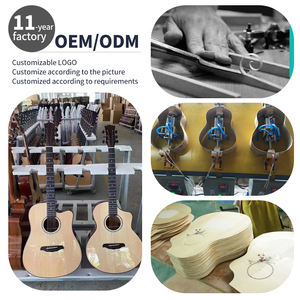 Guitarra acústica de madera de abeto de 41 pulgadas de primera calidad hecha a mano con acabado brillante Panel lateral trasero de palisandro Diapasón de ébano - Product Image 6