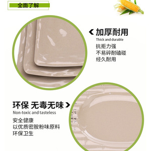 Assiette à nouilles en mélamine imitation porcelaine A5, assiette à légumes pour fondue, assiette à sushi, assiette à snacks, vaisselle en plastique pour restaurant - Product Image 3