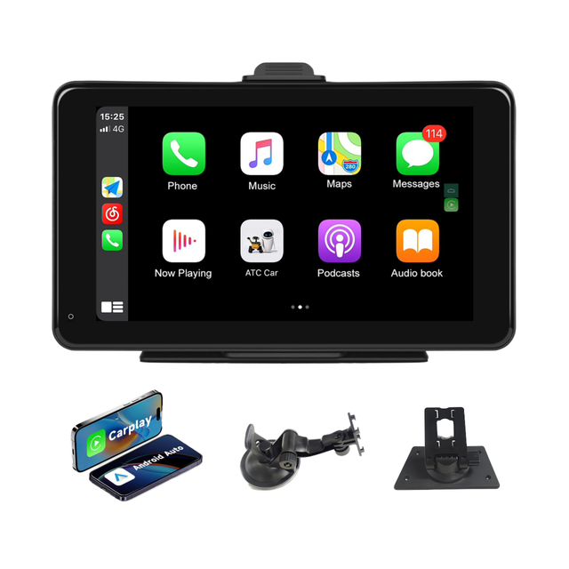 Portable Wireless Car Stereo 7 Inch HD Carplay Touch Screen MP5 Player with Apple CarPlay and Android Auto Mirror Link Fm TF USB