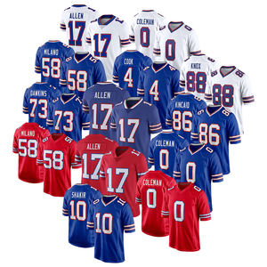 17 Josh Allen 4 James Cook 10 Khalil Shakir 86 Keon Coleman Buffalo Men Stitched American Football Game Limited Jersey Shirts - Product Image 1