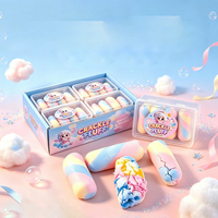 Jouet Squishy Macaron Croustillant à Presser, Jouet Anti-Stress Patte de Chat en Forme de Donut Guimauve, Cadeau Promotionnel