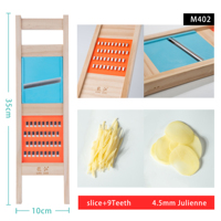 Professionele handmatige mandoline van massief hout, 2-in-1, 4,5 mm extra grote julienne groentesnijder, keuken gadget, verpakt in doos