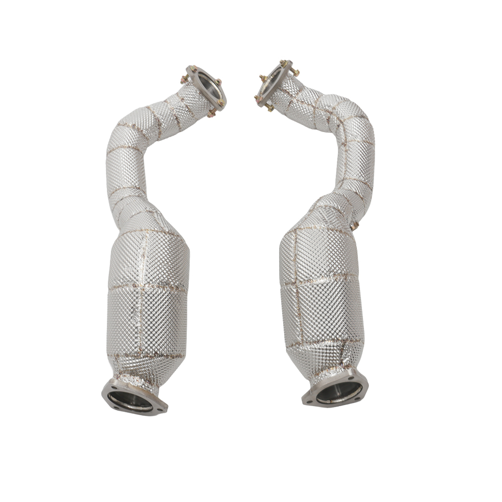 VantaFlow High Flow Catted Downpipe for Porsche 718 Cayman GT4 RS 4.0L 2023 2024 Performance Stainless Steel Exhaust with Heat Shield