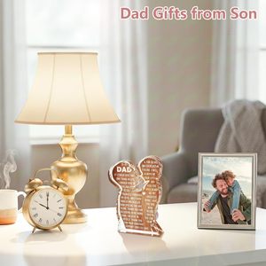 MAMAGIFTREE Regalo de San Valentín <span class=keywords><strong>y</strong></span> Cumpleaños para Papá - Placa Acrílica con Diseño de Corazones <span class=keywords><strong>y</strong></span> Amor Infinito, Decoración de Escritorio para el Mejor Papá del Mundo - Product Image 4
