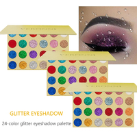 Palette de fards à paupières minéraux scintillants 24 couleurs pour le corps et le visage, résistante à l'eau, avec des tons pour peaux foncées, maquillage chatoyant
