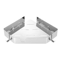 Étagère de douche d'angle triangulaire en acier inoxydable 304, fixation murale adhésive sans perçage, organisateur de salle de bain