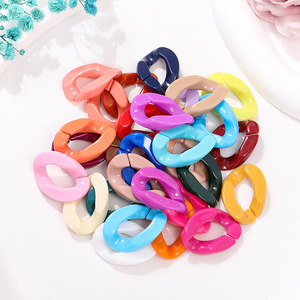 Pinza para el pelo de acrílico colorido con cadena abierta y hebilla, 6.5cm, de resina plástica, accesorios de joyería DIY, estilo casual - Product Image 4