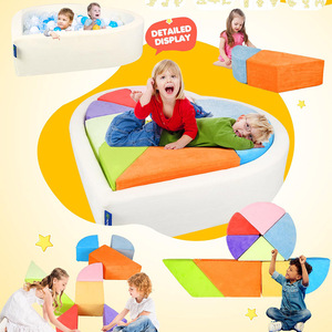 Piscine à balles en mousse souple personnalisée pour bébés et tout-petits avec tapis de puzzle colorés pour jeux intérieurs, enfants de 4 à 6 ans, sûre et anti-chute - Product Image 1