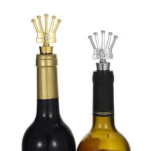 Crown <b>Wine</b> Bottle Stopper Gold Silver Zinc Alloy TPR Sealing Plug For <b>Wine</b> Preservation Party Gift - Product Image 1