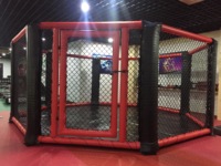 Anneau de boxe à cadre en acier de haute qualité, facile à installer. Équipement carré de ring de boxe, poteaux complets de ring de boxe.