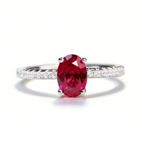 Hochwertiger Schmuckring für Damen S925 Sterling Silber Rubinrot Modischer Ring Hochkarätiger Diamantring Fingerschmuck Kristallring