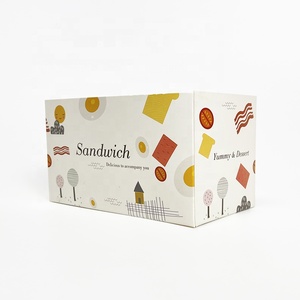 Caja de Embalaje Personalizada para Mini <span class=keywords><strong>Hamburguesas</strong></span> y Desayunos, Caja de Papel para Waffles y Sándwiches de Huevo, Impresión Personalizada - Product Image 1