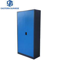 Archivador Metálico de Acero con Doble Puerta con Cerradura y 4 Estantes Ajustables de Gran Capacidad para Almacenamiento de Documentos de Oficina