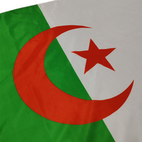 Drapeau national algérien en polyester 68D avec 2 œillets, livraison rapide, impression de logo personnalisée
