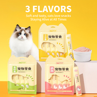 Vente en gros OEM 16g Barres de friandises liquides pour chat au saumon et au thon, nourrissantes, enrichissantes, au lait naturel, aliments humides crémeux