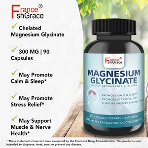 Cápsulas de Glicinato de Magnesio de Alta Calidad para Dormir, Calmar, Aliviar los Nervios y el Estrés en Adultos, Suplemento de Glicinato de Magnesio - Product Image 2
